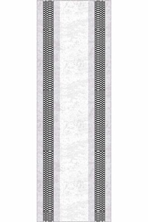 Beyaz Kaymaz Çerçeveli Kesme Rulo Özel Ölçülü Yolluk AR956