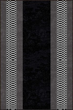 Siyah Kaymaz Çerçeveli Kesme Rulo Özel Ölçülü Yolluk AR959