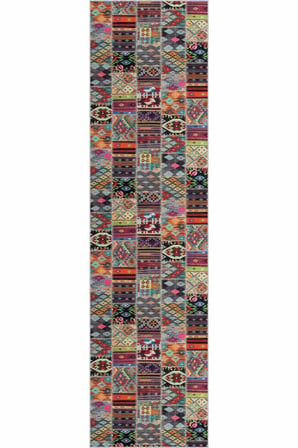 Renkli Kaymaz Patchwork Kesme Rulo Özel Ölçülü Yolluk AR980