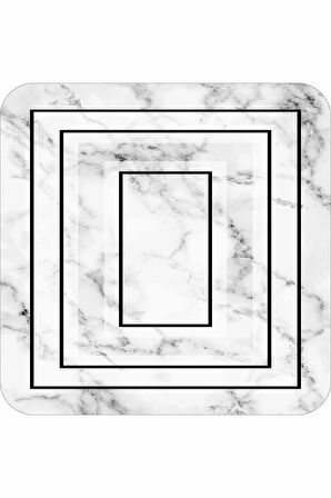 Beyaz Mermer Desen Banyo Halısı Klozet Paspas Seti BS342