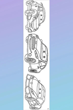 Arabalar Temalı Rulo Aktivite Dev Boyama Kağıdı 4,5 Metre