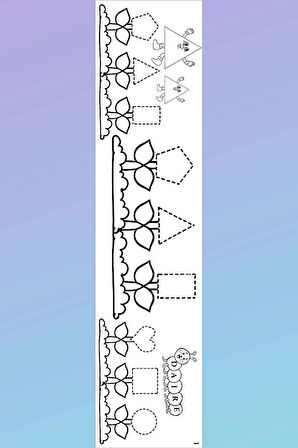 Geometrik Temalı Eğitici Aktivite Boyama Kağıdı 4,5 Metre