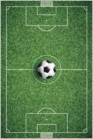 Yeşil Kaymaz Tabanlı Taraftar Halısı Çocuk Halısı KD71