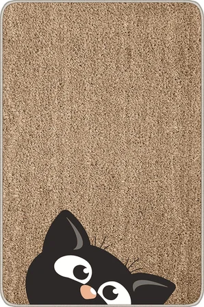 Bej Kedi Desenli Kapı Önü Paspası KP07 60 x 100 cm