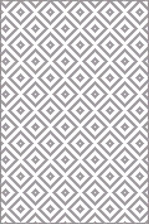 Gri Karo Kaymaz Tabanlı Makinede Yıkanabilir Halı KR001