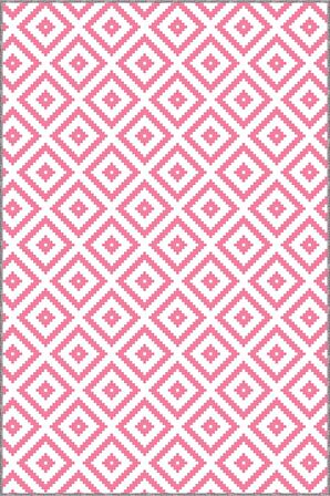 Pembe Karo Kaymaz Taban Makinede Yıkanabilir Halı KR008