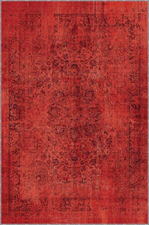 Tarçın Vintage Kaymaz Taban Makinede Yıkanabilir Halı KR027