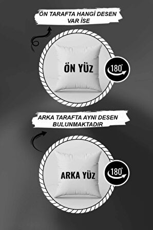 Turuncu Çizgili Çift Taraflı Yastık Kırlent Kılıfı KRL1030
