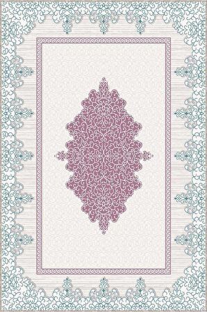 Pembe Klasik Göbekli Kaymaz Tabanlı Dekoratif Halı MK76