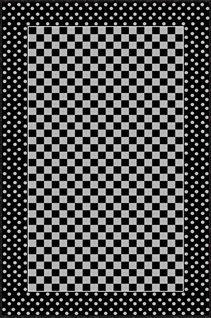 Siyah Çerçeveli Kaymaz Taban Makinede Yıkanabilir Halı MK84