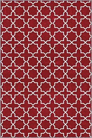 Bordo Spor Kaymaz Tabanlı Makinede Yıkanabilir Halı MO01