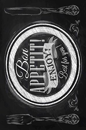 Siyah Kaymaz Tabanlı Yıkanır Bon Apettit Mutfak Halısı MT45