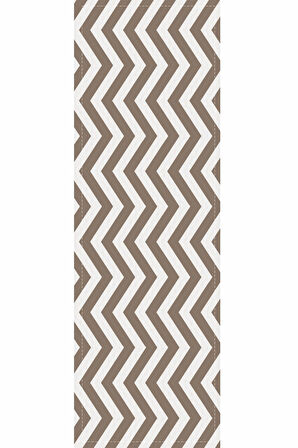 Kahverengi Zigzag Desenli Premium Masa Örtüsü Runner RNR138