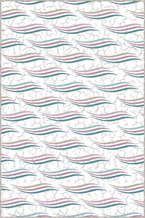 Pembe Turkuaz Spor Kaymaz Tabanlı Dekoratif Halı RUZ06