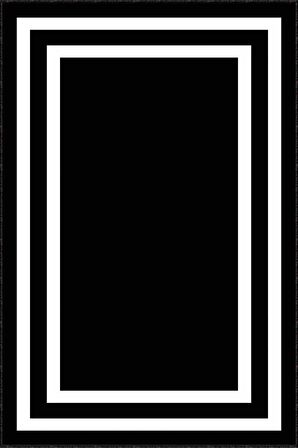 Siyah Çerçeveli Kaymaz Taban Makinede Yıkanabilir Halı RV097