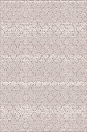 Bej Sade Desensiz Kaymaz Tabanlı Dekoratif Halı RV193