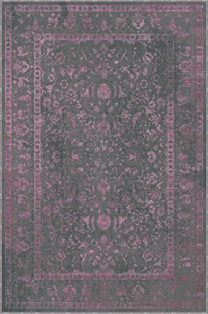 Pembe Vintage Kaymaz Tabanlı Makinede Yıkanabilir Halı RV286