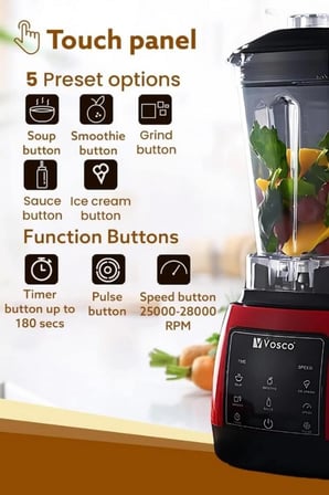 Vosco Blender 1600W 2L Kırmızı