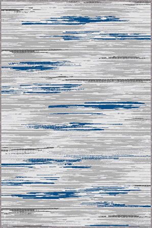 Mavi Sade Desensiz Kaymaz Tabanlı Dekoratif Halı TA03