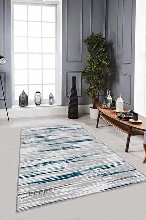 Zümrüt Sade Desensiz Kaymaz Tabanlı Dekoratif Halı TA09