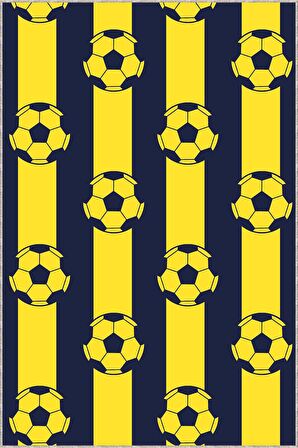 Sarı Lacivert Kaymaz Tabanlı Sarı Kanarya Fb Halısı VH045