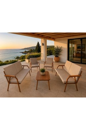 VİENTO 2-2-1-1 BAHÇE BALKON MOBİLYASI,SEHPALI KAHVE İSKELET,