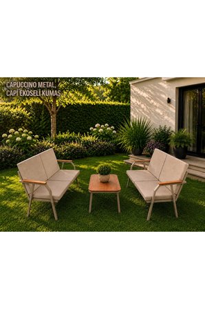 VİENTO 2-2 BAHÇE BALKON MOBİLYASI, SEHPALI, CAPİ İSKELET