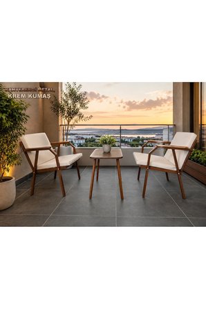 VİENTO 1-1 BAHÇE BALKON MOBİLYASI,KAHVE İSKELET
