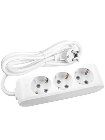 Viko Multi Let (3'Lü) Üçlü Priz Topraklı Çocuk Korumalı Kablolu 1 (Bir) Metre