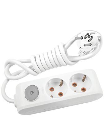 Viko Multi Let (2'Li) İkili Priz Topraklı Anahtarlı Kablolu 2 (İki) Metre (2 Adet)