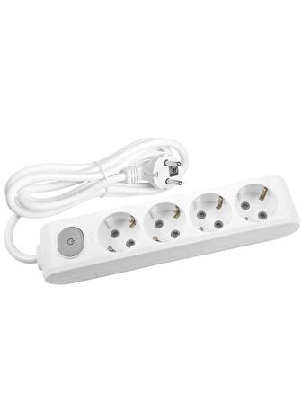 Viko Multi Let (4'Lü) Dörtlü Priz Topraklı Anahtarlı Kablolu 3 (Üç) Metre