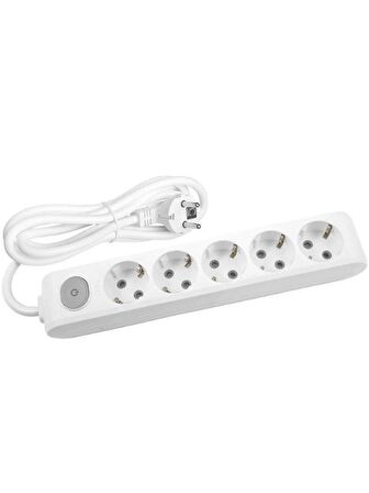 Viko Multi Let (5'Li) Beşli Priz Topraklı Anahtarlı Kablolu 2 (İki) Metre