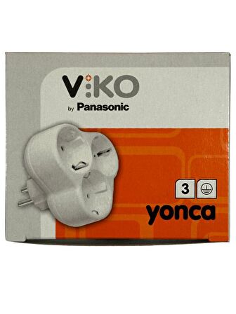 Viko 3Lü (Üçlü) Yonca Golyat Fiş Priz Beyaz (4 Adet)