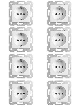 Viko Linnera Topraklı Priz Beyaz (Çerçeve Dahil) 90440008 (8 Adet)