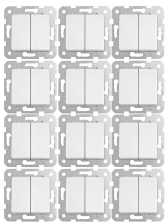 Viko Linnera Komütatör Beyaz 90440002 (Çerçeve Dahil) (12 Adet)