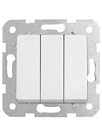 Viko Linnera Üçlü Anahtar Beyaz 90440068 (Çerçeve Dahil) (8 Adet)