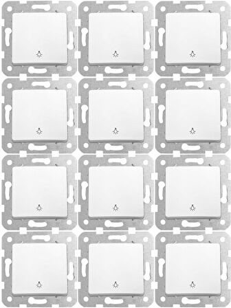 Viko Linnera Light Mekanizma Anahtar Beyaz (Çerçeve Dahil) 90440003 (12 Adet)