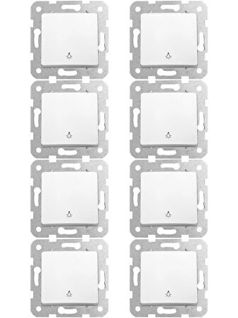 Viko Linnera Light Mekanizma Anahtar Beyaz (Çerçeve Dahil) 90440003 (8 Adet)