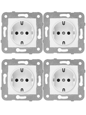 Viko Karre Topraklı Priz Beyaz (Çerçeve Dahil) 90967008 (4 Adet)