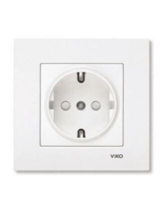 Viko Karre Topraklı Priz Beyaz (Çerçeve Dahil) 90967008 (4 Adet)