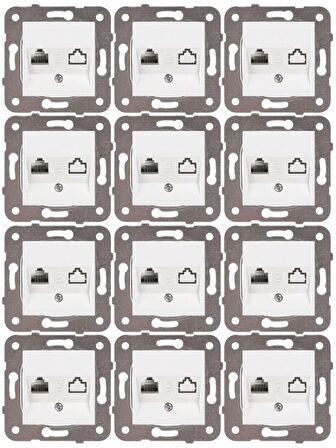 Viko Karre Tekli Nümeris Telefon Prizi Cat3 Beyaz (Çerçeve Dahil) 90967013 (12 Adet)