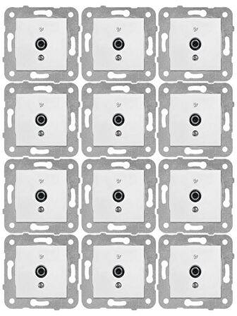 Viko Karre Uydu Prizi F Konnektörlü Sonlu Beyaz (Çerçeve Dahil) 90967009 (12 Adet)