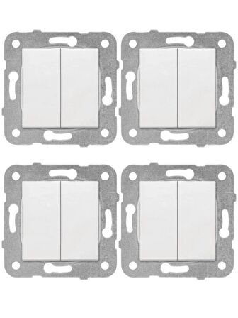 Viko Karre Komütatör Beyaz (Çerçeve Dahil) 90967002 (4 Adet)