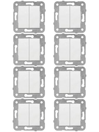 Viko Karre Komütatör Beyaz (Çerçeve Dahil) 90967002 (8 Adet)