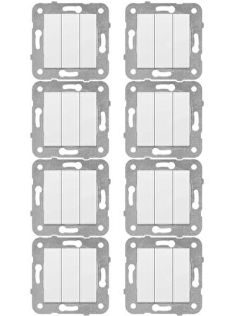 Viko Karre Üçlü Anahtar Beyaz (Çerçeve Dahil) 90967068 (8 Adet)