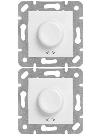 Viko Karre Rotatif Dimmer R 40-600W Beyaz (Çerçeve Dahil) 90967047 (2 Adet)