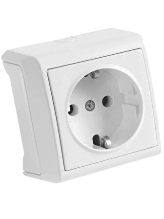 Viko Vera Sıva Üstü Topraklı Priz Beyaz (Çerçeveli) 90681008 (8 Adet)