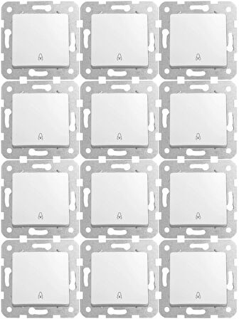 Viko Linnera Zil Anahtarı Beyaz (Çerçeve Dahil) 90440006 (12 Adet)