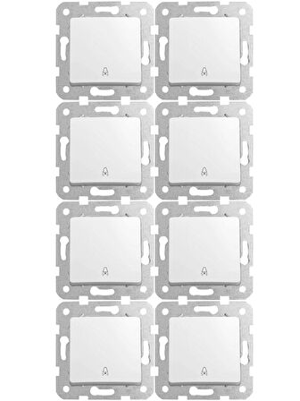 Viko Linnera Zil Anahtarı Beyaz (Çerçeve Dahil) 90440006 (8 Adet)