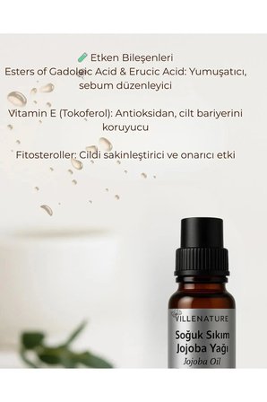 2'li Set Soğuk Sıkım Jojoba Yağı “Jojoba Oil” (Simmondsia Chinensis) 20 ML